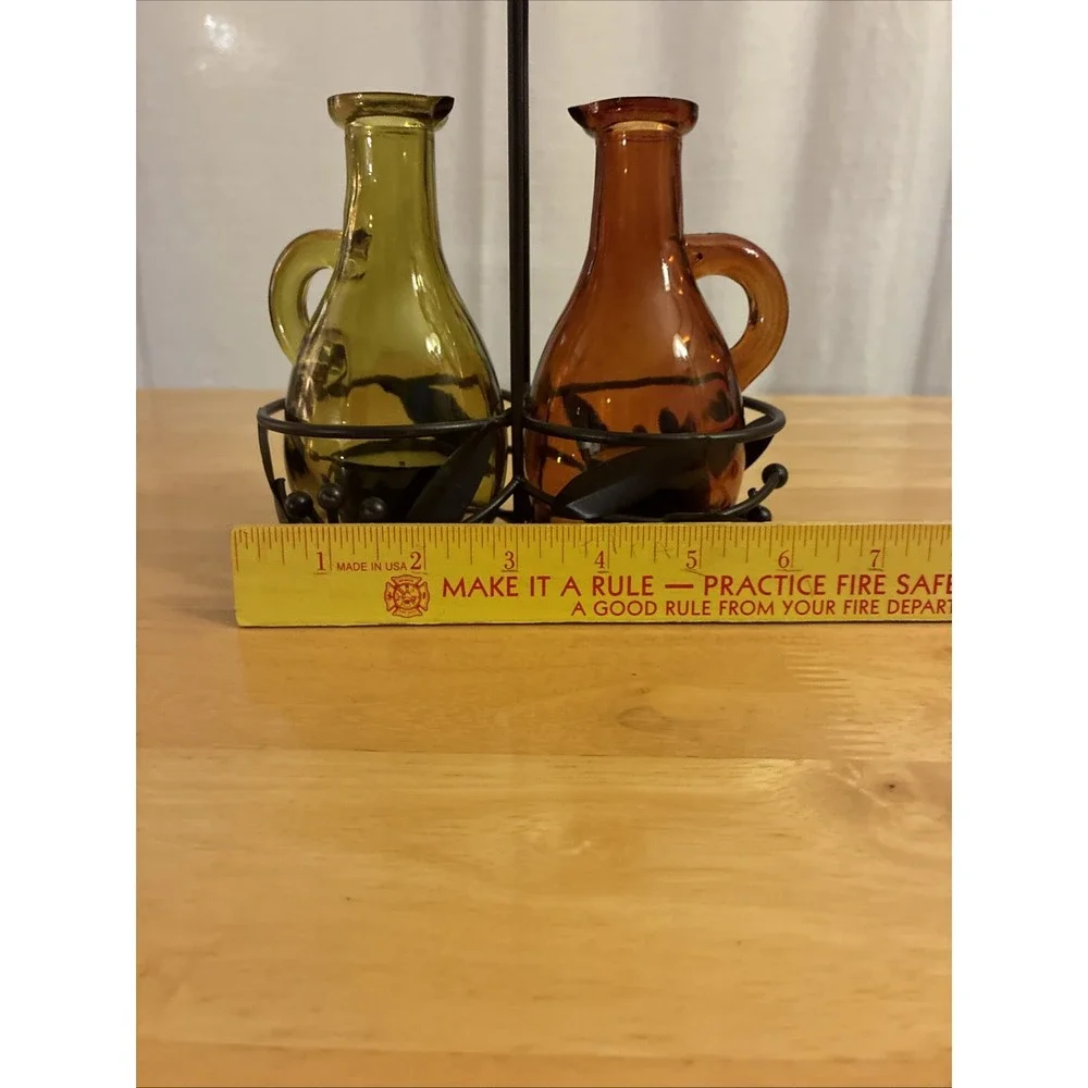 Vintage Yankee Candle Oil & Vinegar Cruet-Style Tea Light & Votive Holder Set